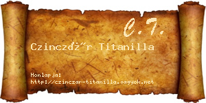 Czinczár Titanilla névjegykártya